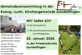 Einladung zur Gemeindeversammlung am 25.1. in Gundelfingen